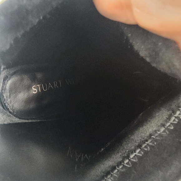 Stuart Weitzman Lofty Lace Up Black Suede Block Heels Ankle Boots Size 8 - Picture 8 of 10